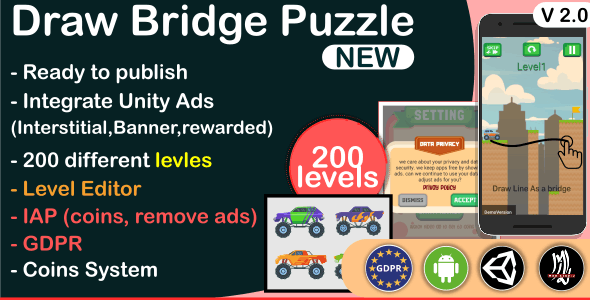 Build Bridges & Solve Puzzles! Draw Bridge Puzzle