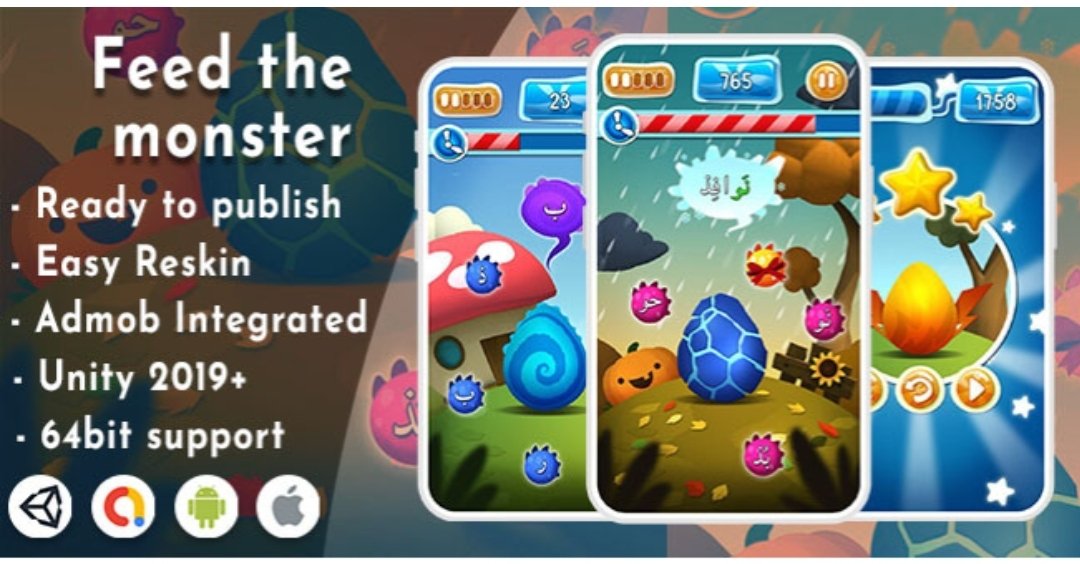 Buy Feed the monster Learn Arabic – Unity Game