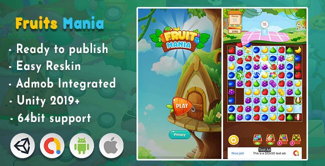 Buy Fruit Mania Arcade Game Unity Template