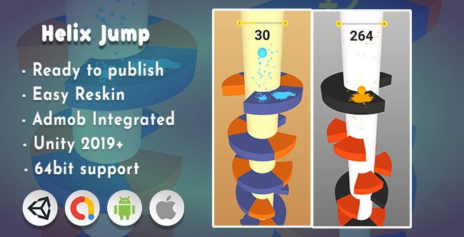 Buy Helix Jump 3D Unity Project with AdMob Integration