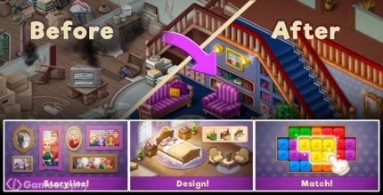 Manor Burst: Match-3 Pet Paradise! Rebuild & Design Your Dream Home