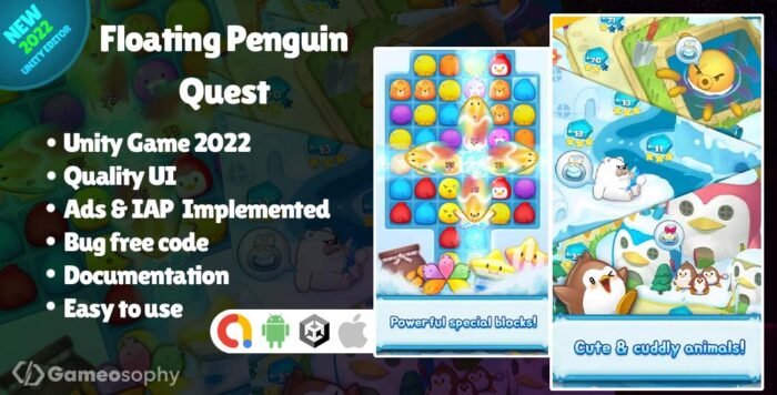 Match & Slide! Floating Penguin Quest - Fun Puzzle Adventure