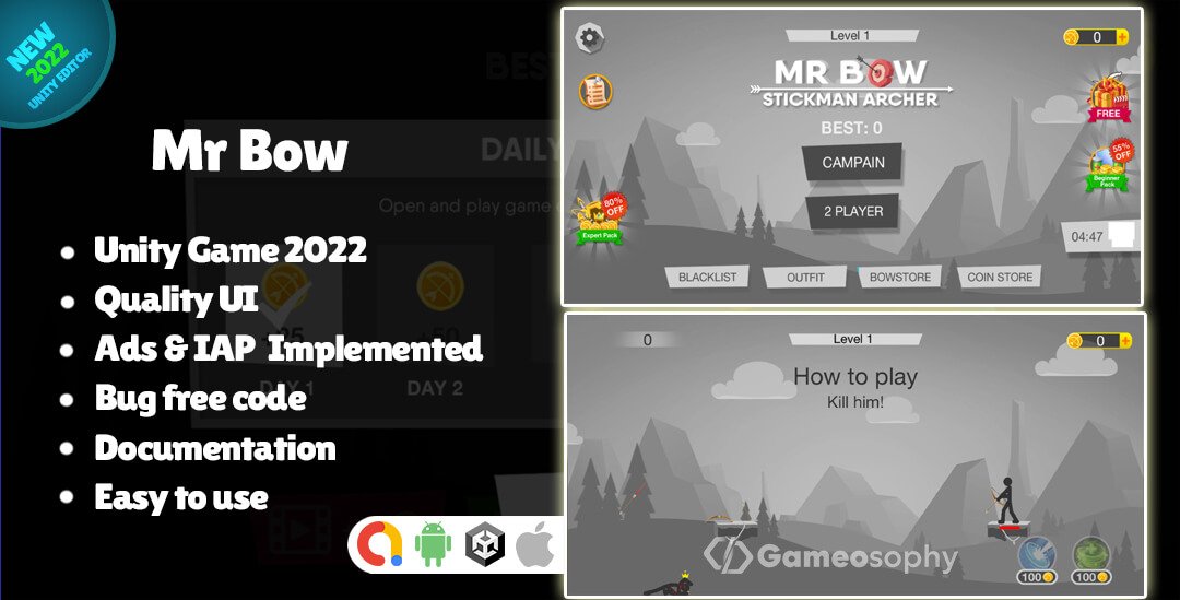 Mr Bow Unity Game - Made Mobile Game Project