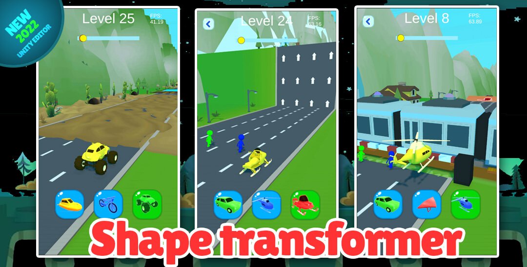 Shape Transformer Car Unity game