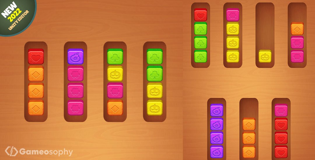 Wood Cube Sort Puzzle - The Relaxing Brain Game